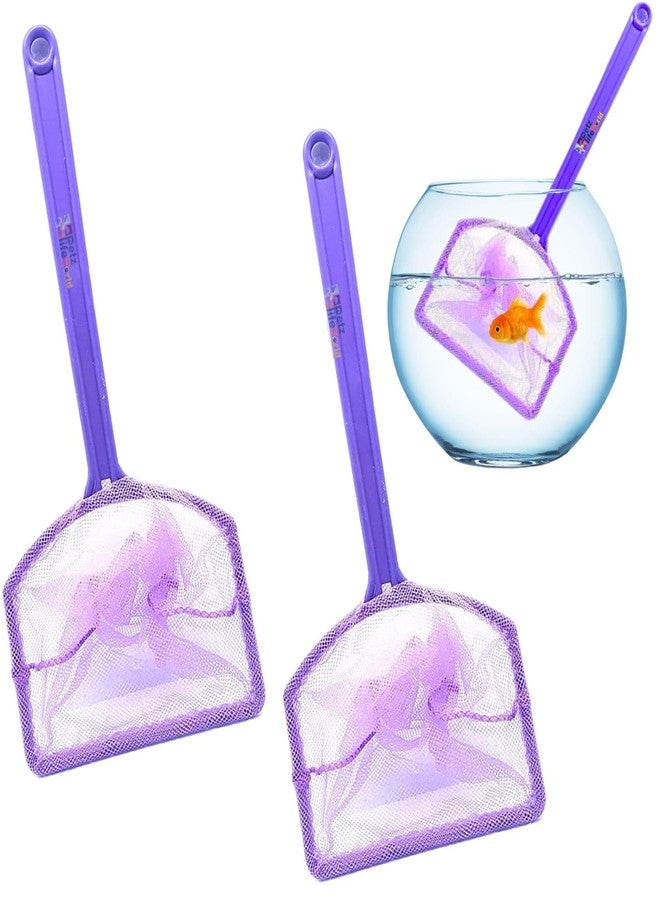 VAYINATO® 6 Inch (2 Pcs) Aquarium Fish Net, Soft Fine Nylon Mesh Fishing Net Suitable for Small Fish and Shrimp | Purple Color by Petzlifeworld - Image 1